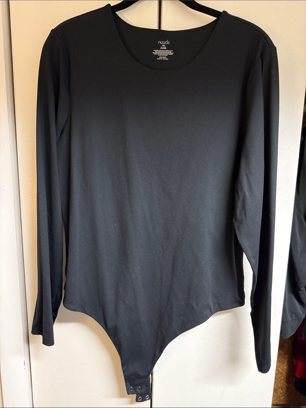 nuuds Black Long Sleeve Scoop-Neck Bodysuit